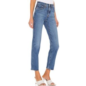 Levi's Wedgie Straight Leg High Rise Button Fly Jeans Blue Denim Casual Size 29